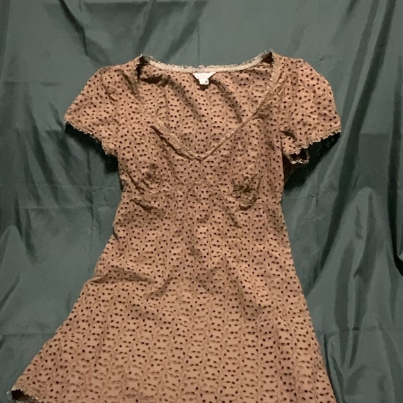 Vintage indie granola Eyelet Mini Dress - Picture 12 of 16